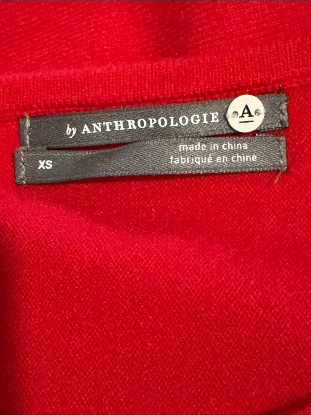Anthropologie Women’s Red Dolman Sleeve -SZ XS- Pullover Knit Sweater